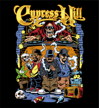 Camiseta Cypress Hill DJ Skull